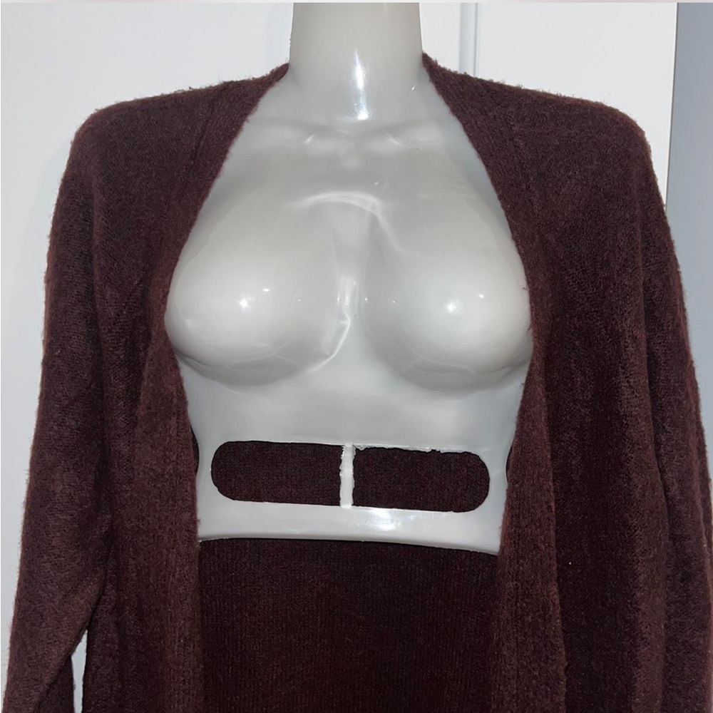 Vintage Burgundy Open Front Cardigan by tahari